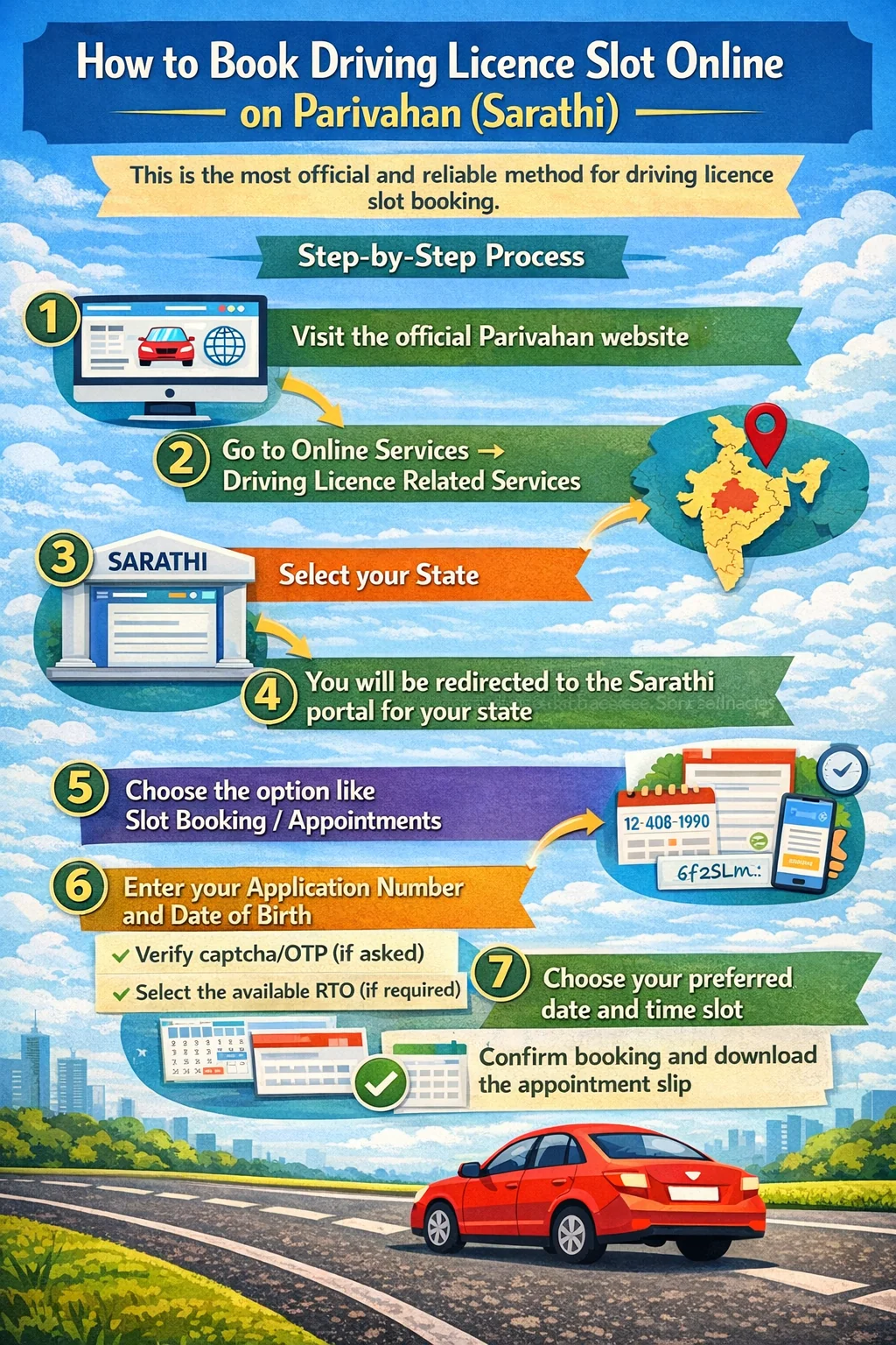 How to Book Driving Licence Slot Online on Parivahan